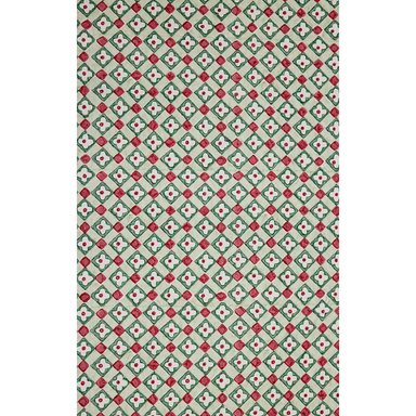 Patterned paper with red and green geometric design