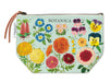 Cavallini & Co. Botanica Vintage Pouch- a floral pouch with 'Botanica' text on a light blue background