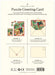 Cavallini & Co. Puzzle Greeting Card packaging with step-by-step instructions on a white background