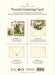 Cavallini & Co. Puzzle Greeting Card packaging with step-by-step instructions on a white background.