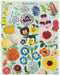 Cavallini & Co. Botanica 1000 Piece Puzzle- finished puzzle Illustration of various flowers with a 'Botanica' label on a light blue background