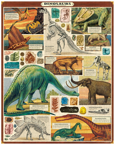Cavallini & Co. Dinosaur 1000 Piece Puzzle finished puzzle image