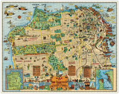 Cavallini & Co. Map of San Francisco 1000 Piece Puzzle finished 