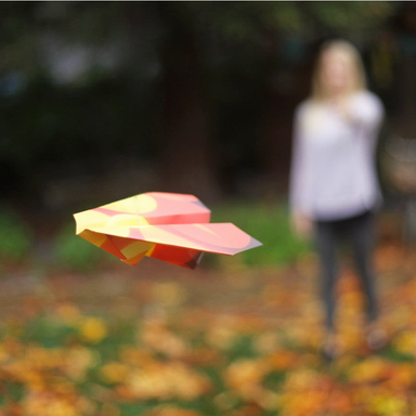 sample of person flying paper airplane