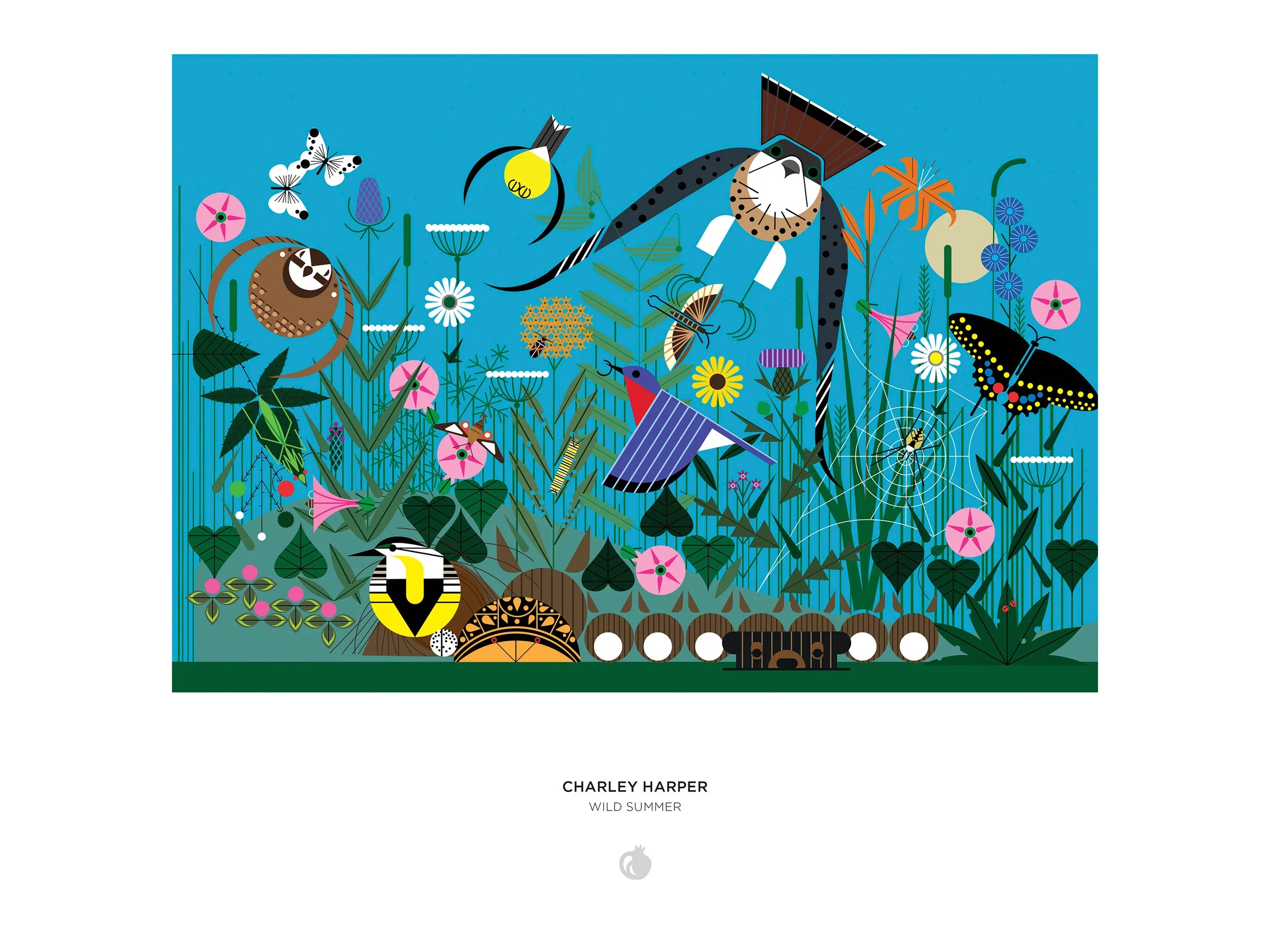 Pomegranate Charley Harper- "Wild Summer" 1000-Piece Jigsaw Puzzle- artwork image