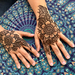 Designs in Henna on the backs of hands