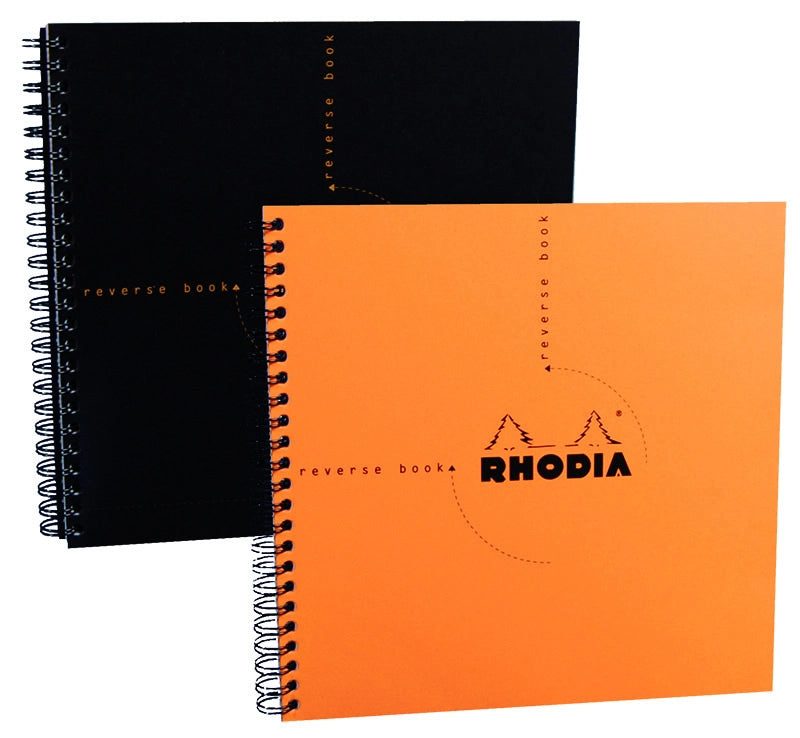 Rhodia Reverse Book showing orange and black covers