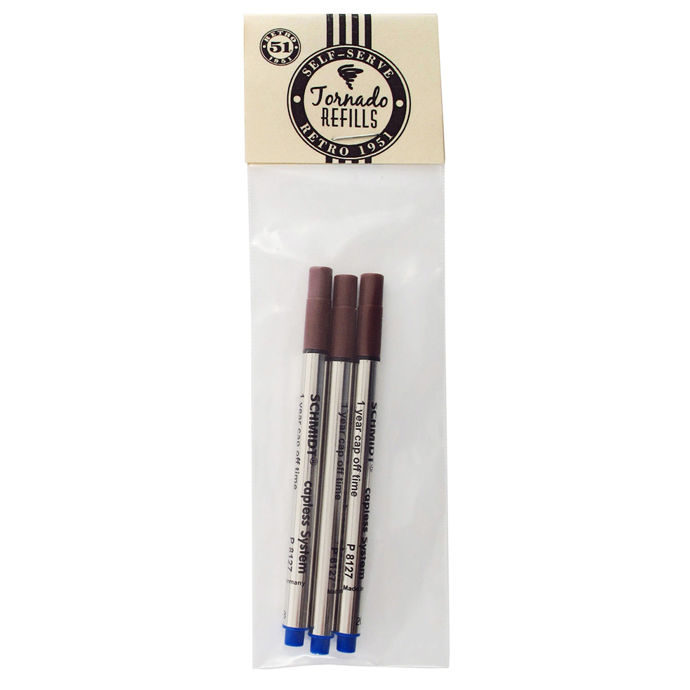 Retro 1951 Tornado Rollerball Refills- 3 pack blue