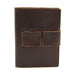 Italian Leather Refillable Journal- 5x7 Inches- Dark Brown leather wallet on a white background