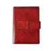 Italian Leather Refillable Journal- 5x7 Inches- Red leather notebook with a buckle on a white background