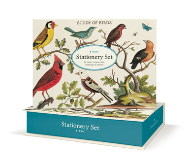 Cavallini & Co. Study of Birds Stationery Set- Stationery set packaging with bird illustrations on a white background