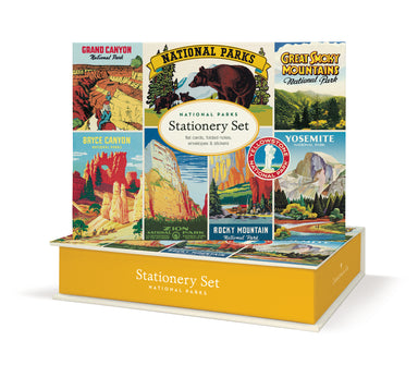 Cavallini & Co. National Parks Stationery Set-National Parks stationery set packaging with illustrations of various national parks.