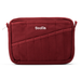 A burgundy red pouch with various pen pockets on the front, featuring the brand name 'Soolla' embroidered in white in the top center, set against a plain white background.
