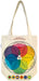 Chromatic Scale of Colors Cotton Tote Bag features a color wheel with overlapping and complementary color charts.