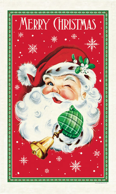 Cavallini & Co. Santa Claus Holiday Cotton Tea Towel