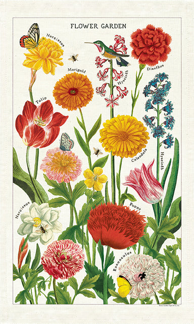 Cavallini & Co. Flower Garden Cotton Tea Towel