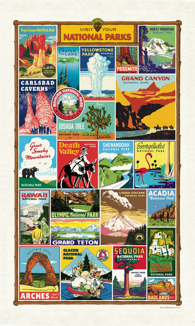 Cavallini & Co. National Parks Cotton Tea Towel