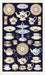 Cavallini & Co. Tea Time Cotton Tea Towel shown open