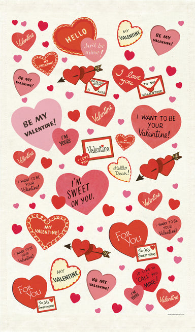 Cavallini & Co. Valentine Hearts  Cotton Tea Towel