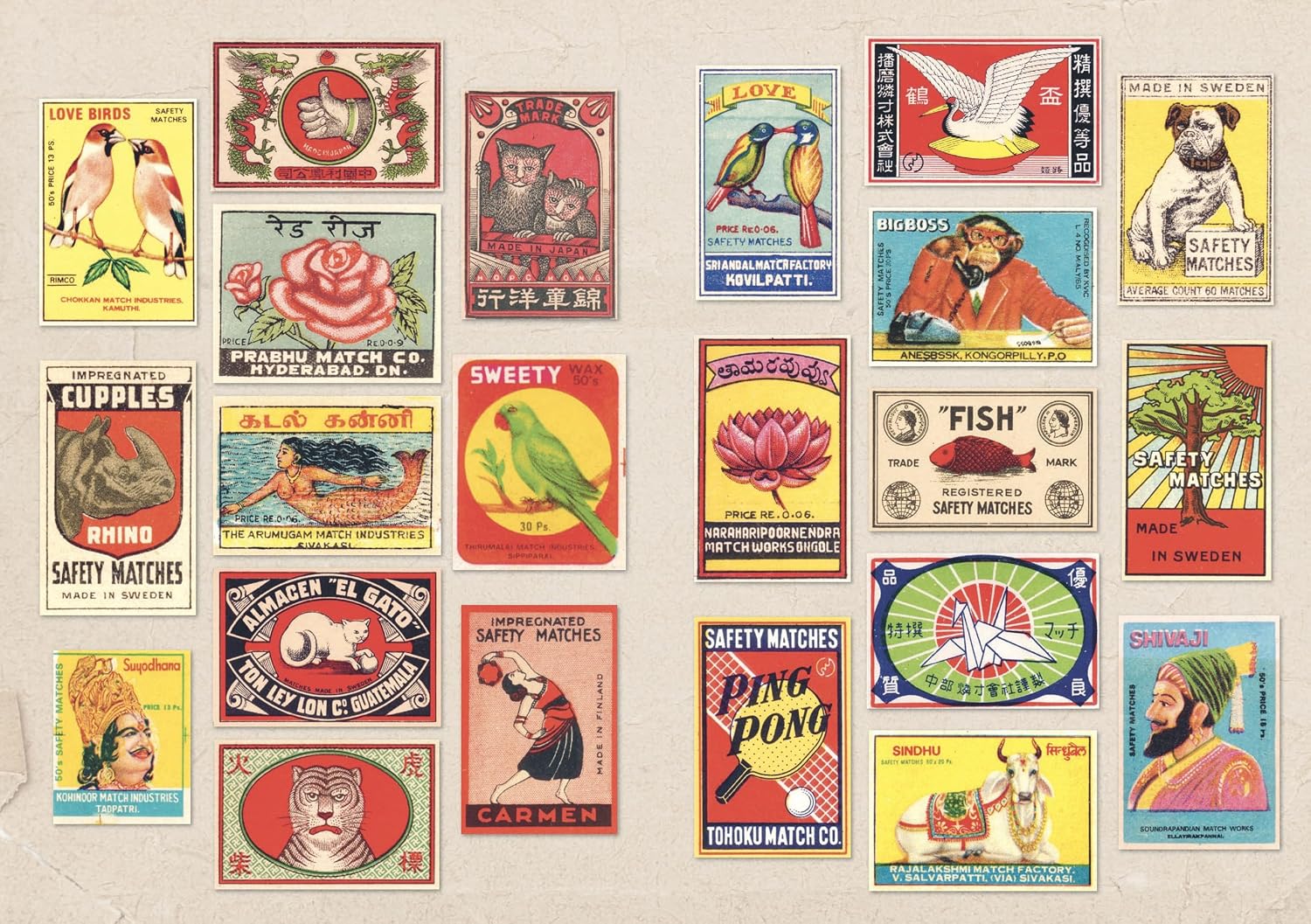 The Curious Collections Sticker Book- example pages of vintage stickers