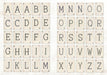 The Curious Collections Sticker Book- example pages of vintage alphabet stickers