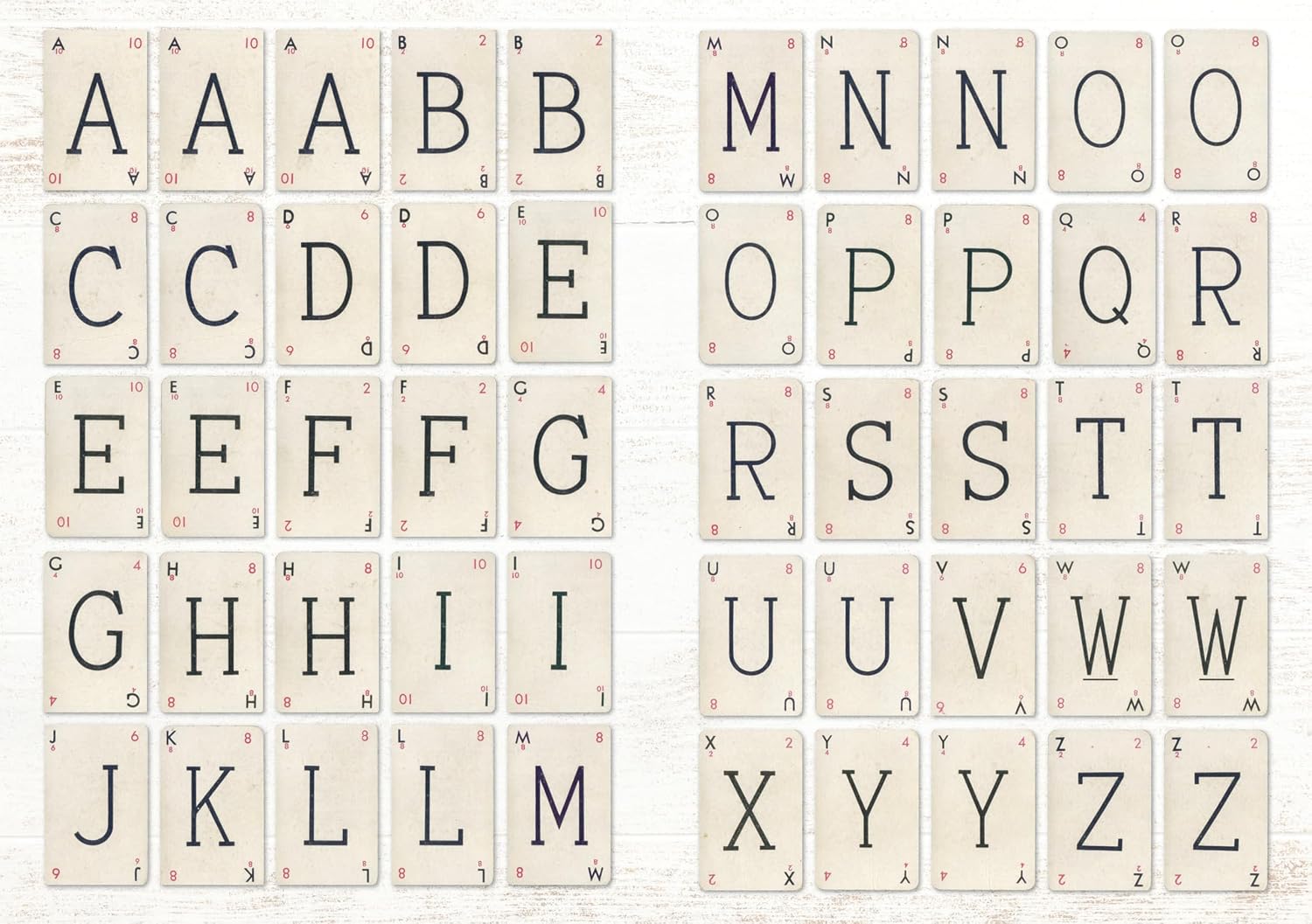 The Curious Collections Sticker Book- example pages of vintage alphabet stickers