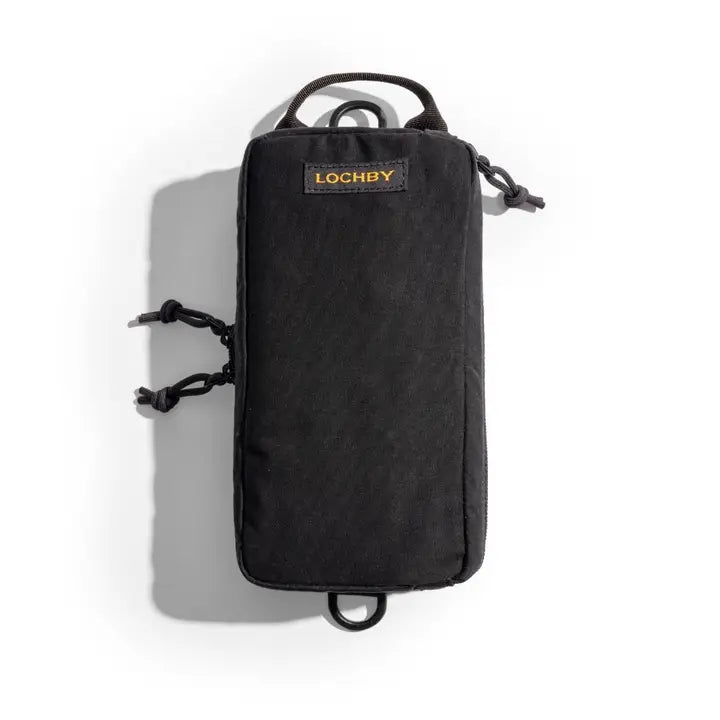 Lochby Venture Pouch- charcoal with yellow interior- Bumblebee color scheme
