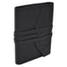 Italian Leather Wrap Journal- 5x7 Inches, Lined Pages- Refillable- black leather cover shown