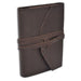 Italian Leather Wrap Journal- 5x7 Inches, Lined Pages- Refillable- brown leather cover shown closed