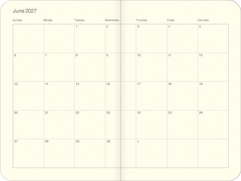 2027 Cavallini & Co. Language of Flowers Weekly Planner month at a glance page
