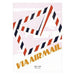 Airmail Writing Pad- Blank- 50 sheets= image shows cover design with air mail stripes and 'VIA AIRMAIL' text on a white background