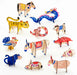 Asian Zodiac Decorations Craft Kit- showing finished, painted animals
