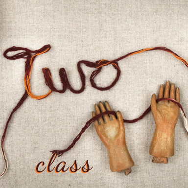 String forming the word "TWO" with two hands and the word "class"