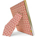 Cavallini & Co. 5 by 5 Inch Antico Silver Florentine square picture frame with a red and cream leaf pattern on the back, shown standing at an angle on a white background.