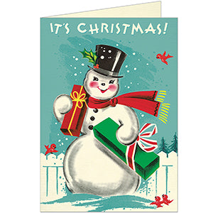 Cavallini & Co. Snowman Blank Single Holiday Card
