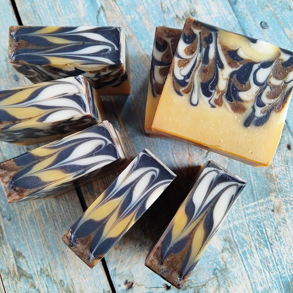 Natural Soap - A Hands-On Workshop marbled soap samples