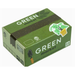 Green market packaging box with branding and design elements on a white background