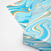 Handmade Indian Cotton Paper- Marbled Waves- tidepool- pale blue with gold, silver, and white- wrapped box with flat sheet