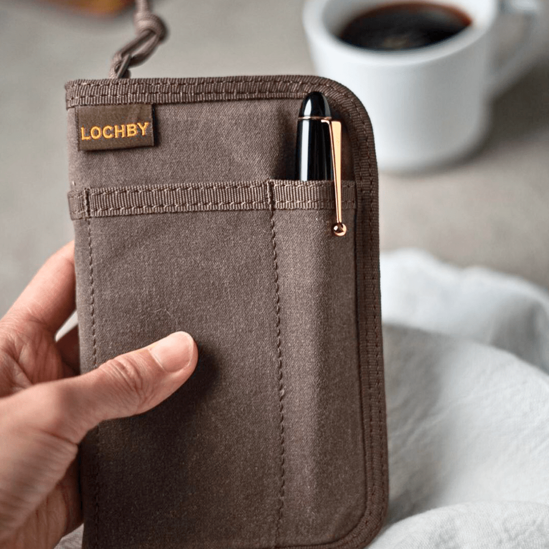 Lochby Pocket Journal in brown with pen (not included)