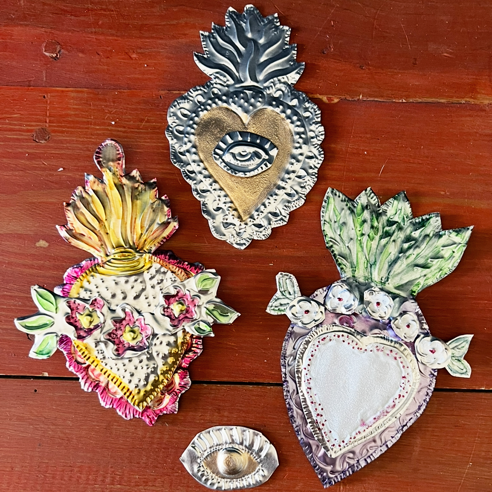 Metal Embossing - Sacred Heart class samples