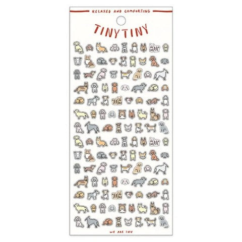 Japanese Mini Stickers- Tiny Tiny Dogs- single sticker sheet
