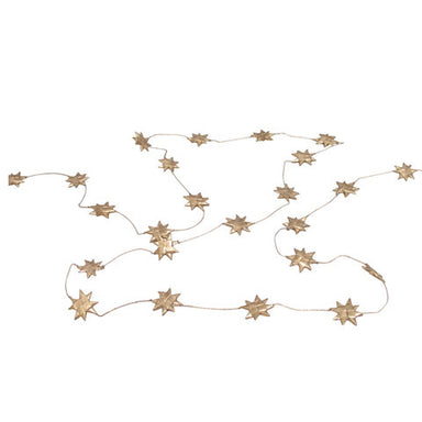 Handmade Palm Leaf Star Garland in Gold Metallic Finish