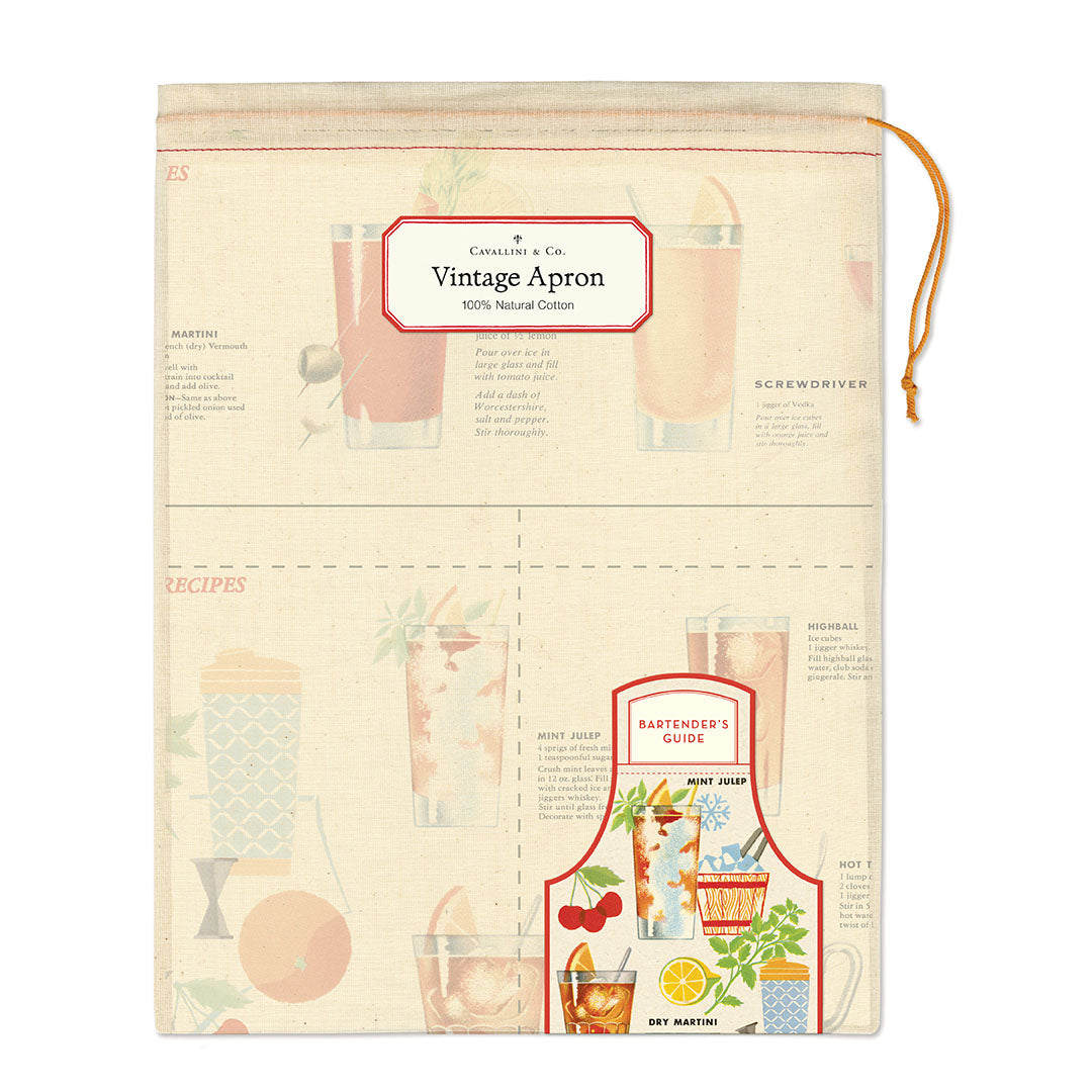 Aprons come packaged in a hand- sewn muslin bag, making them the perfect gift