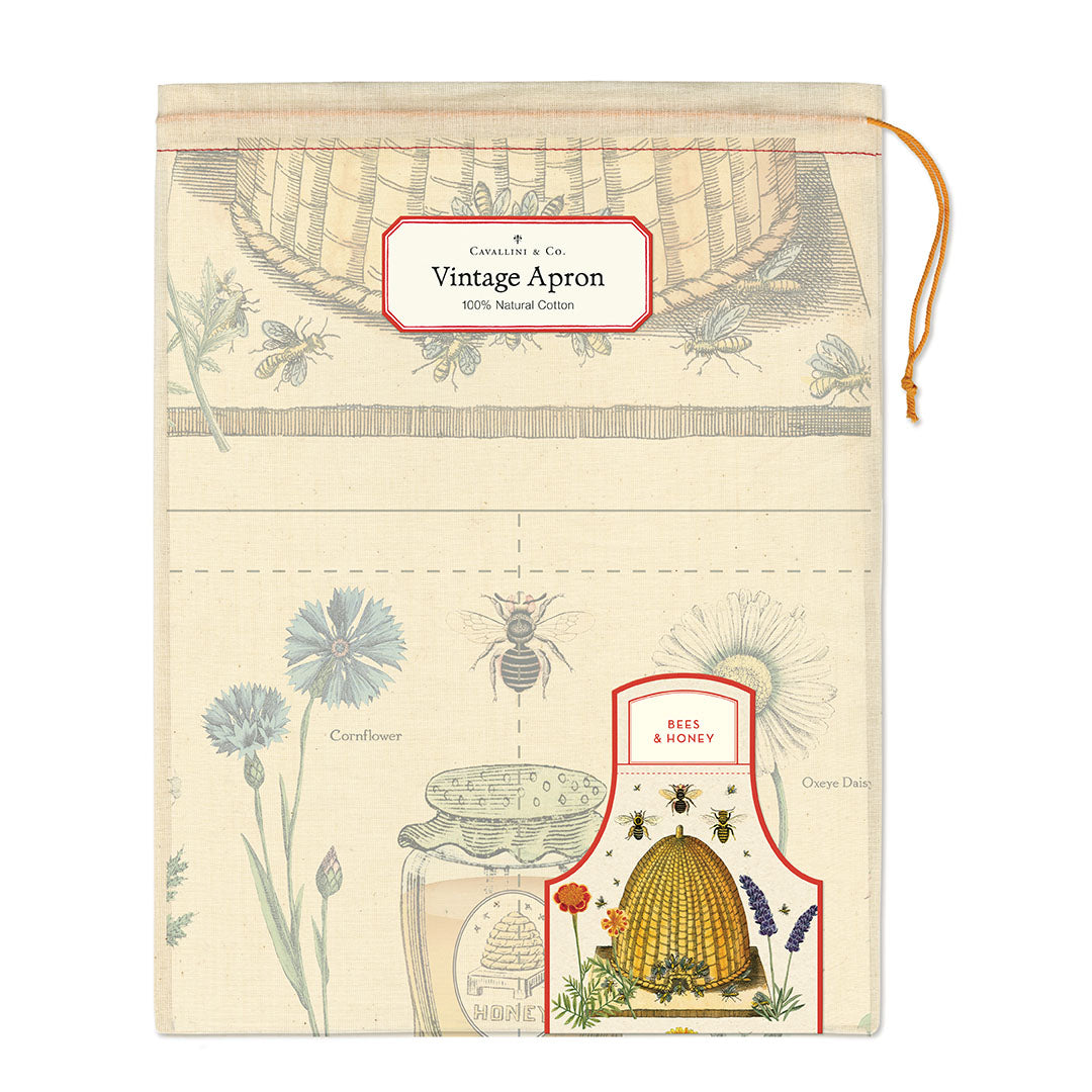 Aprons come packaged in a hand- sewn muslin bag, making them the perfect gift