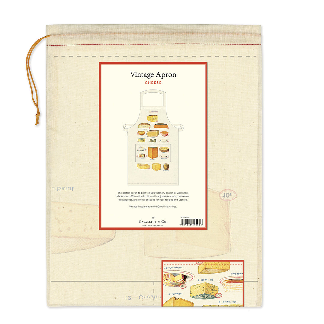 Cavallini & Co. natural cotton aprons measure  approximately 28" wide by x 34" long.