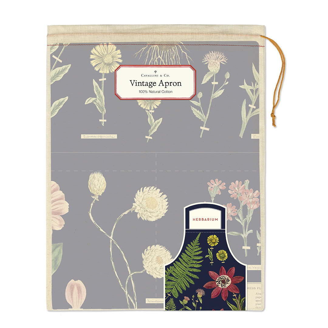 Aprons come packaged in a hand- sewn muslin bag, making them the perfect gift.