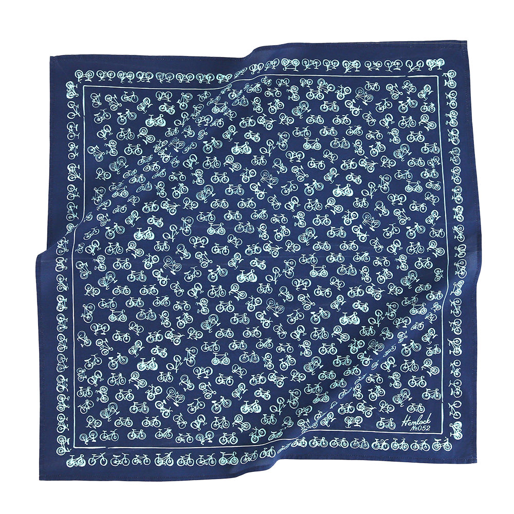 All Hemlock Goods Bandanas measure 23 x 23 inches.