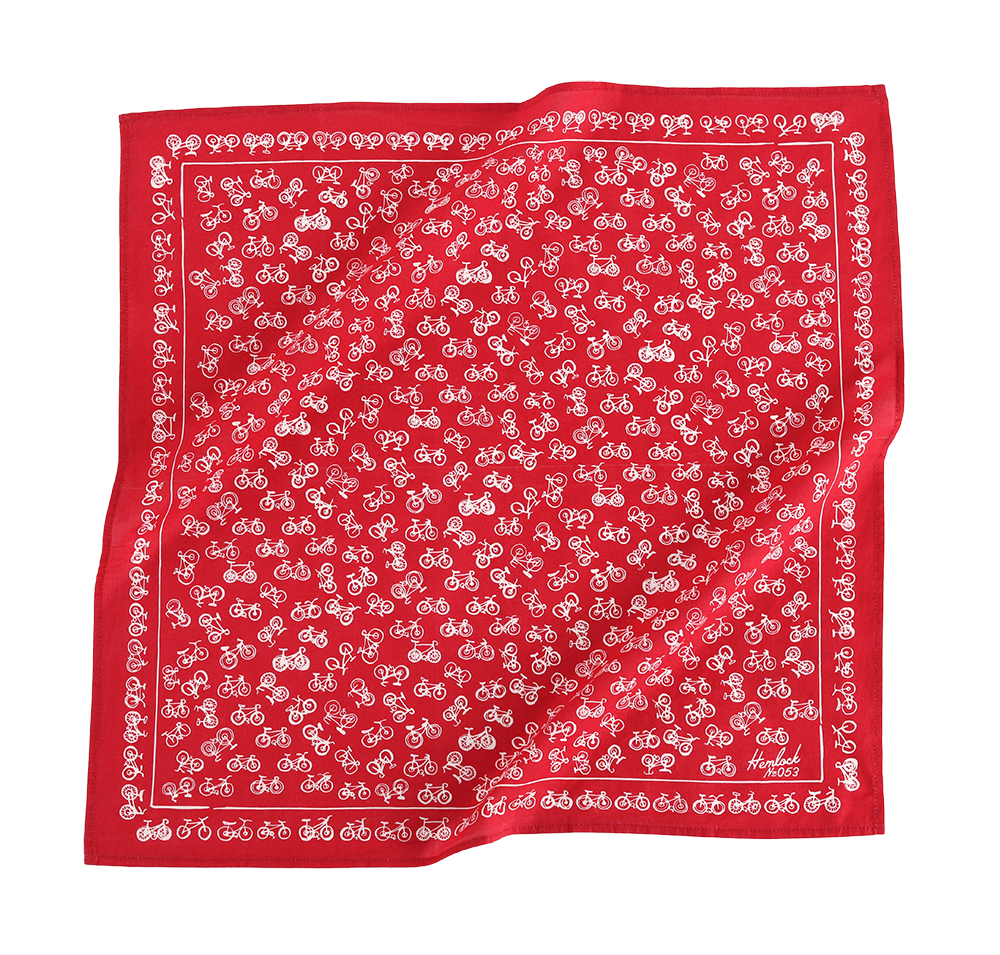 All Hemlock Goods Bandanas measure 23 x 23 inches.