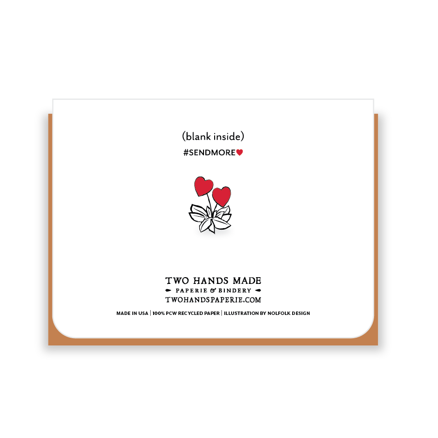 Two Hands Made- Stegossurus Thank You- A2 size greeting card measures 4.25 by 5.5 inches when folded.