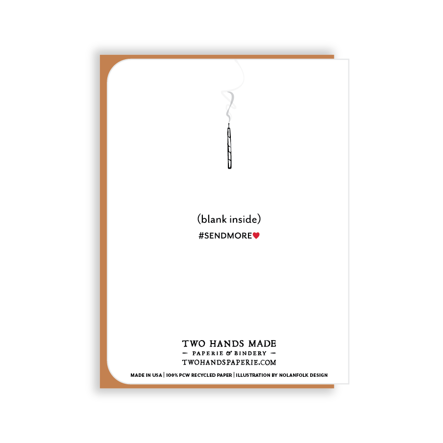 This single birthday card is blank inside, ready for your own special message. 